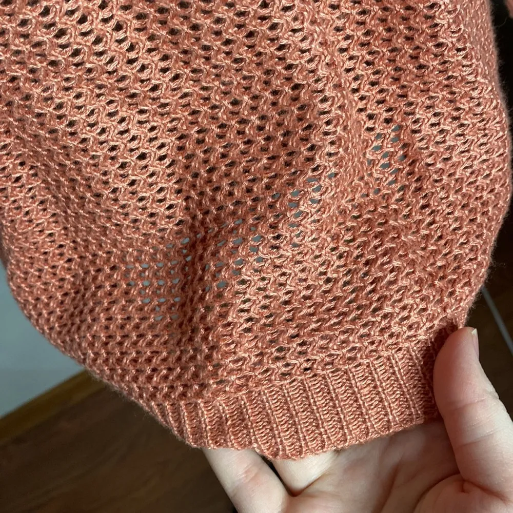 Northern Isles vintage linen ramie open knit chunky sweater in terracotta size M Size M - Image 8