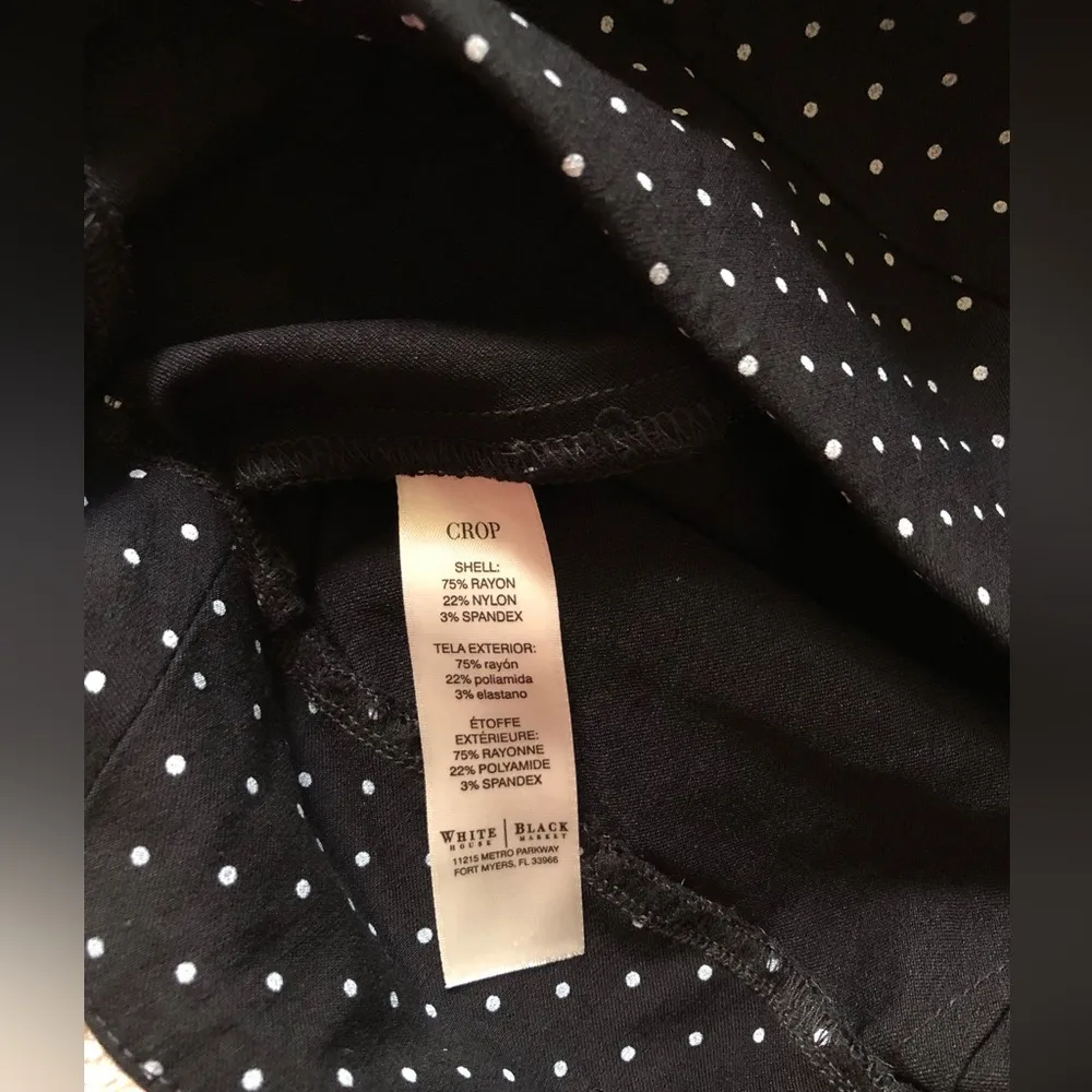 White House Black Market Women sz 10 Polka Dot Slim Ankle Pants cropped pull-up - Image 5