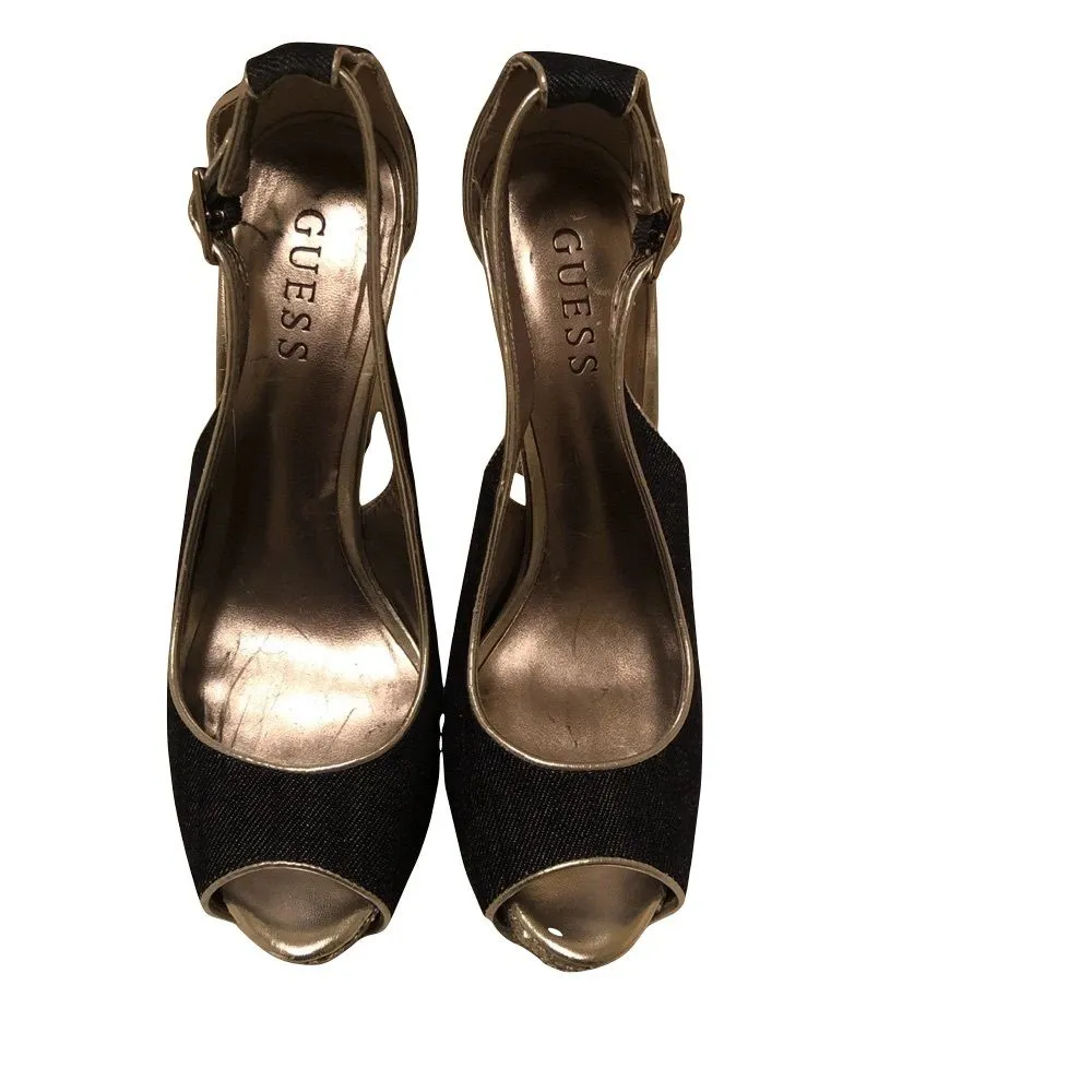 Guess Denim Silver and blue glitter Peeptoe - Image 8