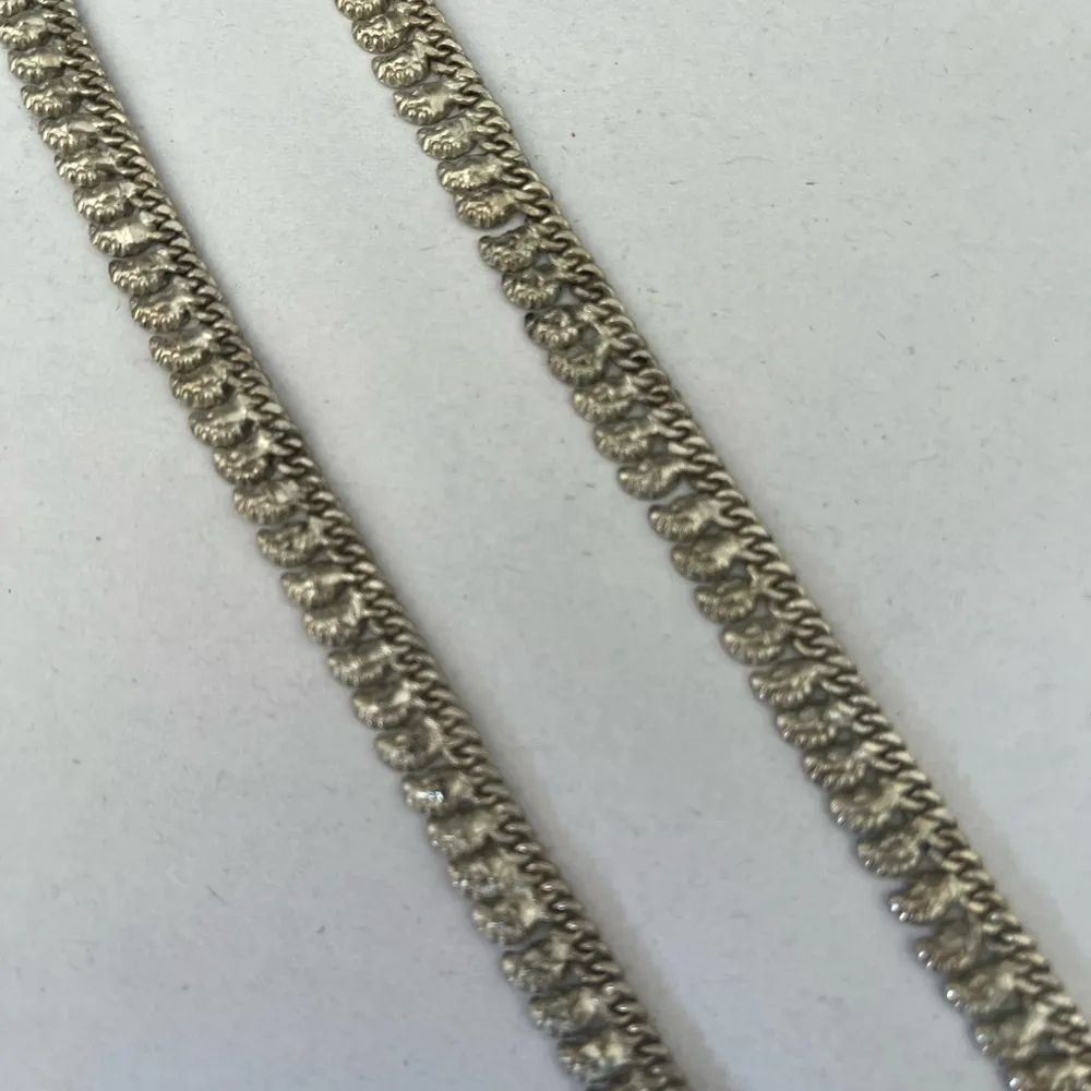 Silver Ankle Bracelets, a pair, loop closure with bells - Image 4