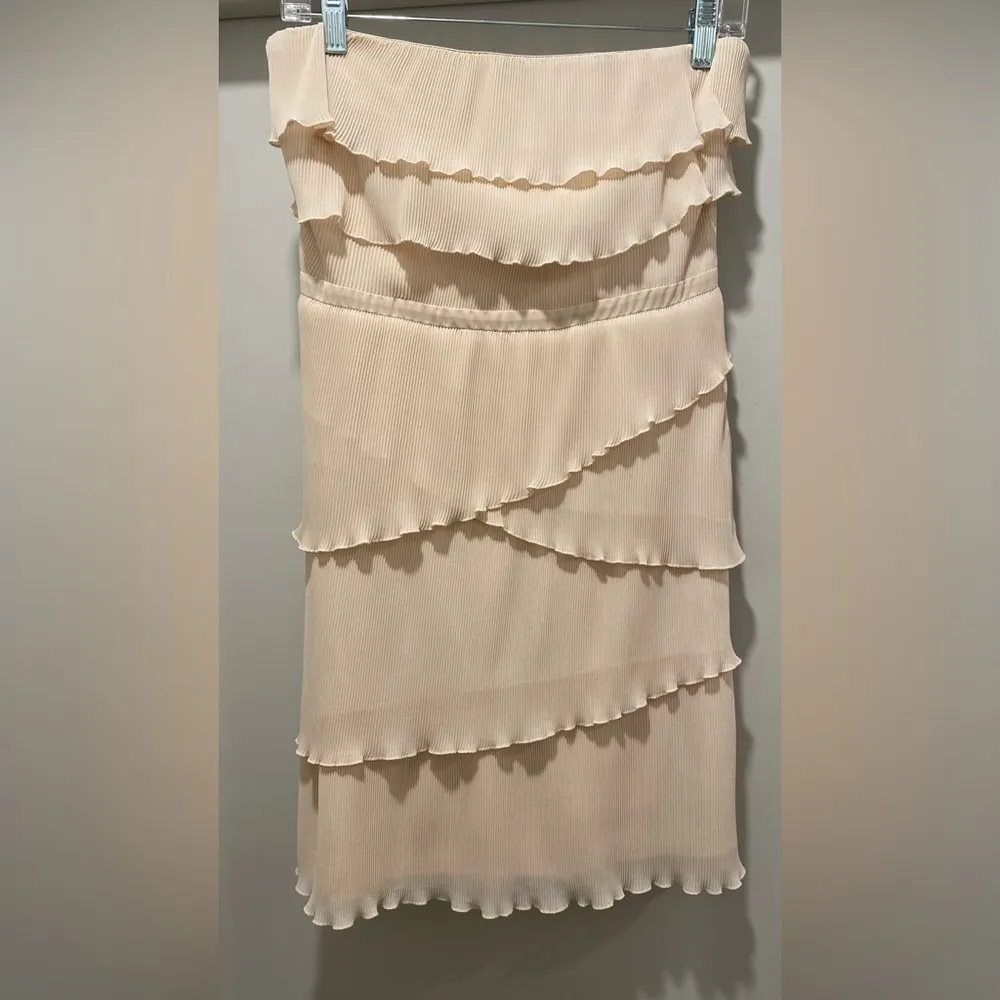NWT Pins And Needles Cream Strapless Layered Tiered Ruffled Mini Party Dress - Image 4