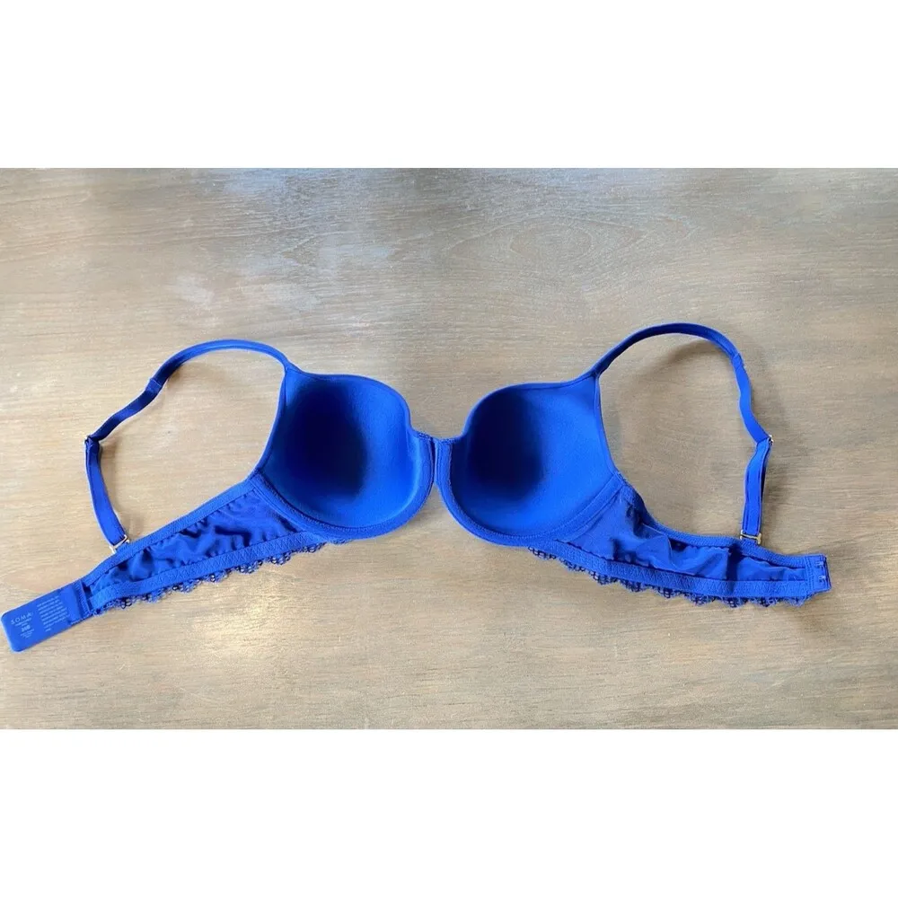 Soma Bra 36B Embraceable Enchanting Lace Demi Bras Lined Underwire Adjustable Blue Size undefined - Image 13
