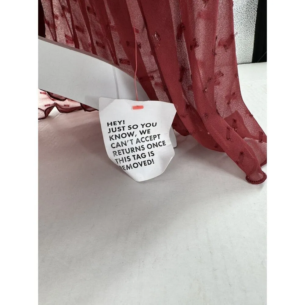 Asos Maxi Dress Size US 6 Red Chiffon Party Formal Metallic Pleated Wrap…​ - Image 14