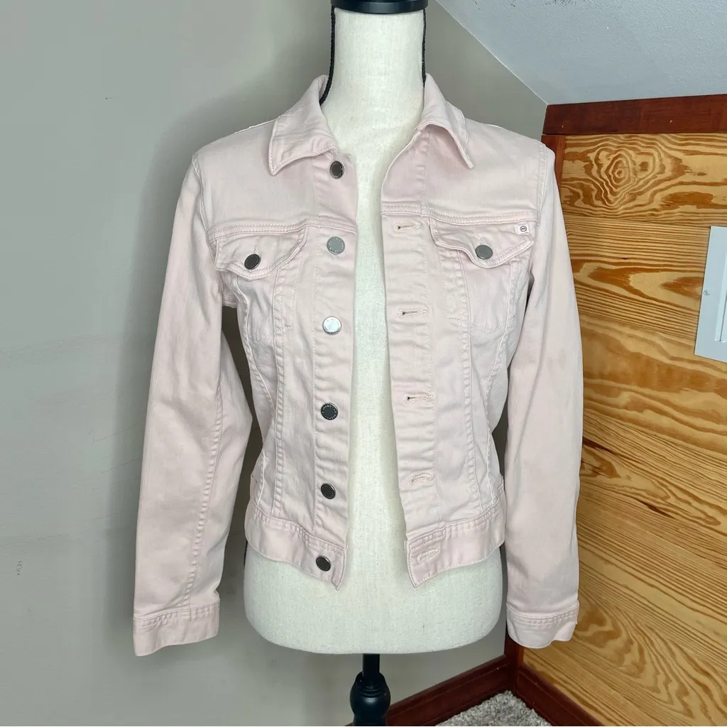 Adriano Goldschmied Robyn Long Sleeve Denim Jacket Vintage Pink Small S SSW4087 - Image 2