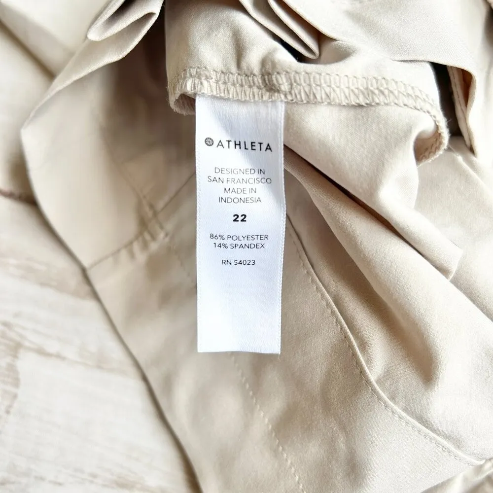 Athleta Skyline II Shorts Belted Pleated Airy Bottoms in Abalone Cream Size 22 - Image 10