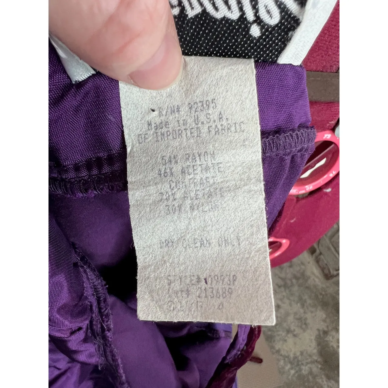 Dress purple velour satin empire waist knee length y2k - Image 9