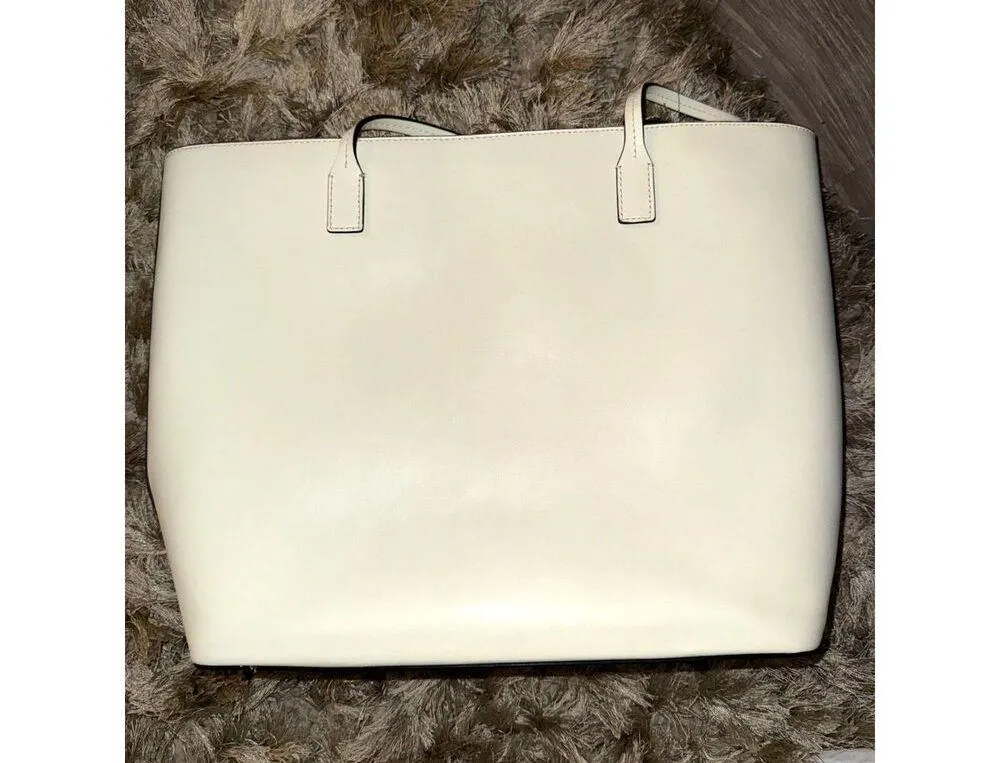 Kate Spade Cream White Bow Zipper Tote Bag - Image 2