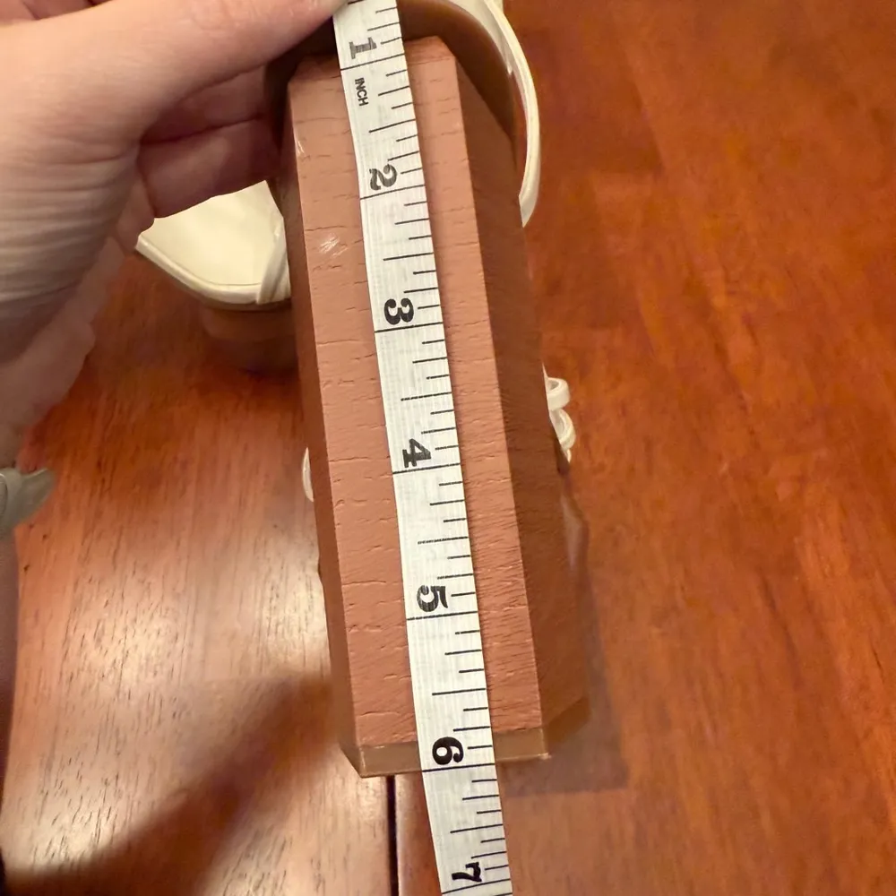 Gianni Bini Parrish Platform Sandals‎ Heels Size 7.5 White Brown - Image 12