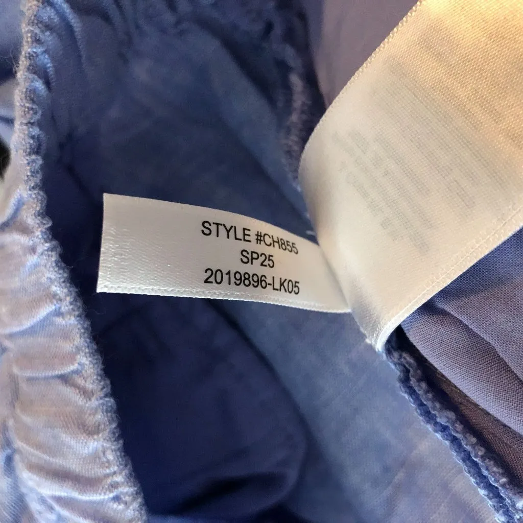 J Crew Womens Harbor Pant In Linen Pockets Elastic Back French Blue MT Tall - Image 8