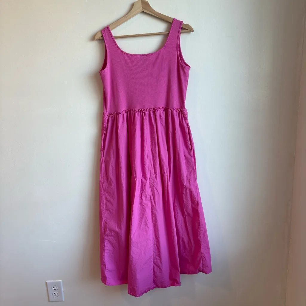 A New Day NWOT Ribbed Tank Top Midi Dress Size Large Pink - Image 5
