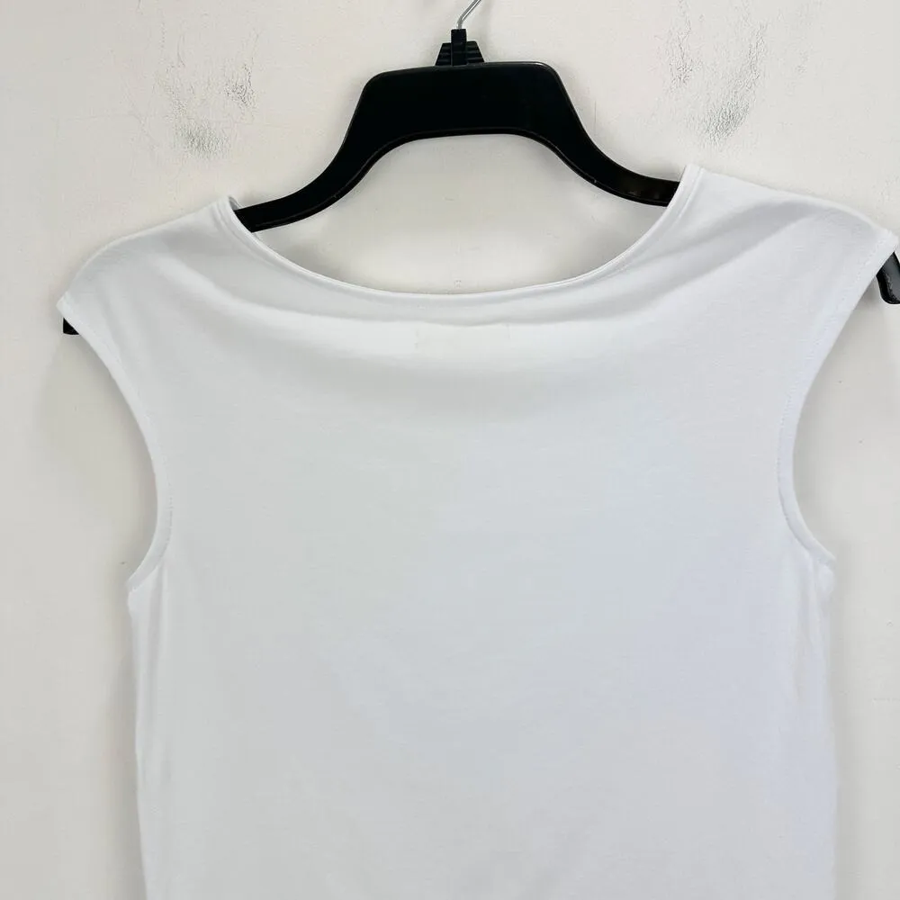 NEW Madewell Scoopneck Cap Sleeve Tee Top Cotton Stretch Jersey White Basics S - Image 10