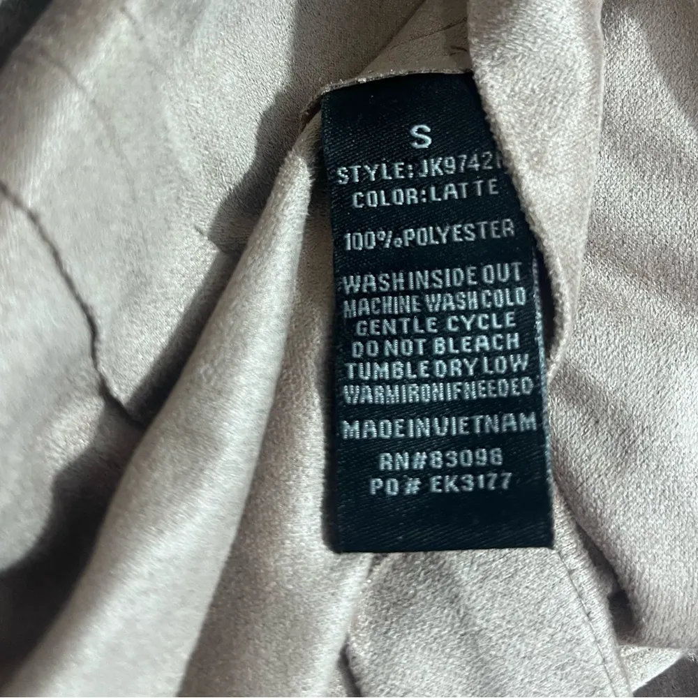 Cavalini  Latte Open Front Light Blazer Jacket Tie Pockets Size Womens Small - Image 8