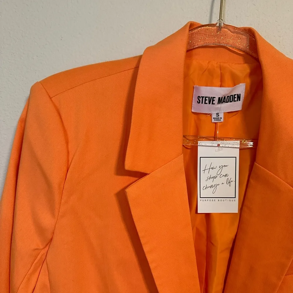 NWT Steve Madden Kaira Orange Boyfriend Blazer - Image 3