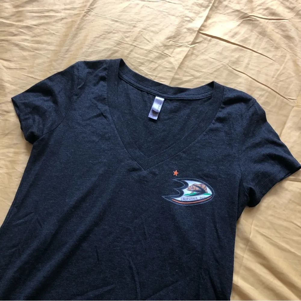 NHL Anaheim Ducks Ice Hockey California V-Neck Tee - Image 2
