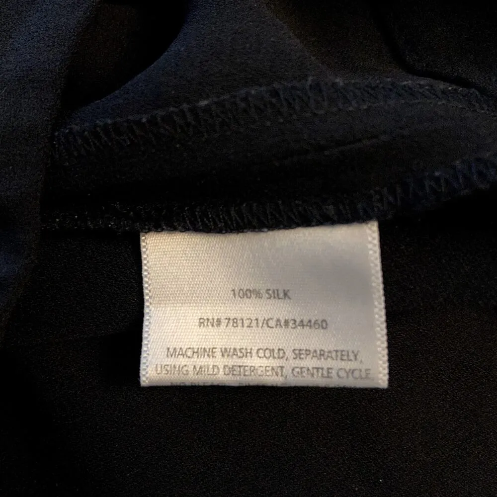 Eileen Fisher  Georgette Crepe Ankle Pants 100% Silk High Waisted Black Small - Image 5