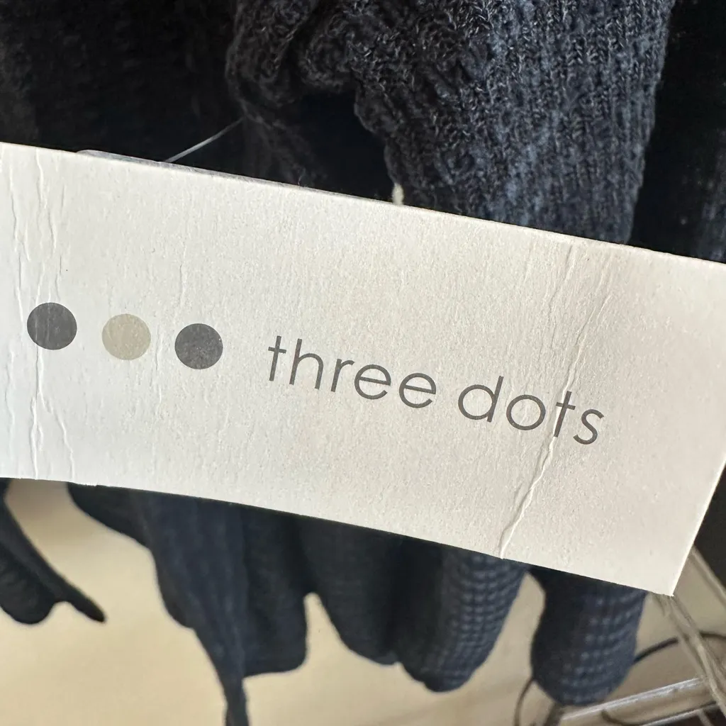 THREE DOTS Navy and sheer Cardigan. - Image 7