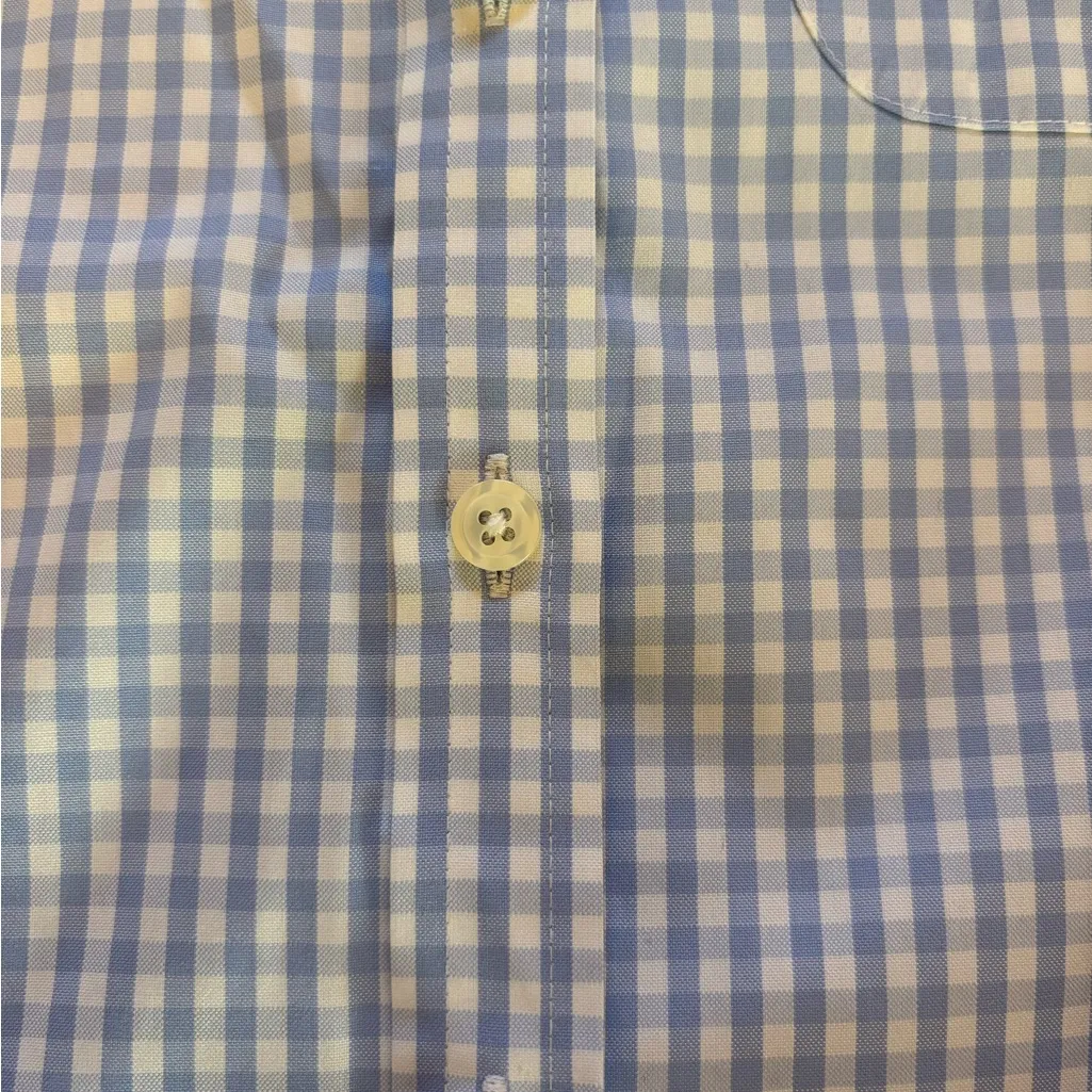 LL Bean Wrinkle Resistant Plaid Button Up Shirt Long Sleeve Cotton Women XS Pet Blue Size undefined - Image 3