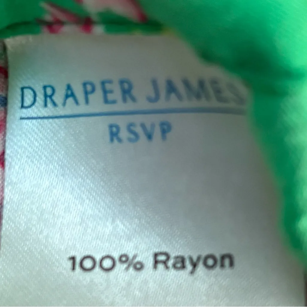 Draper James Green Floral‎ Button-Side Blouse Size Small EUC - Image 5