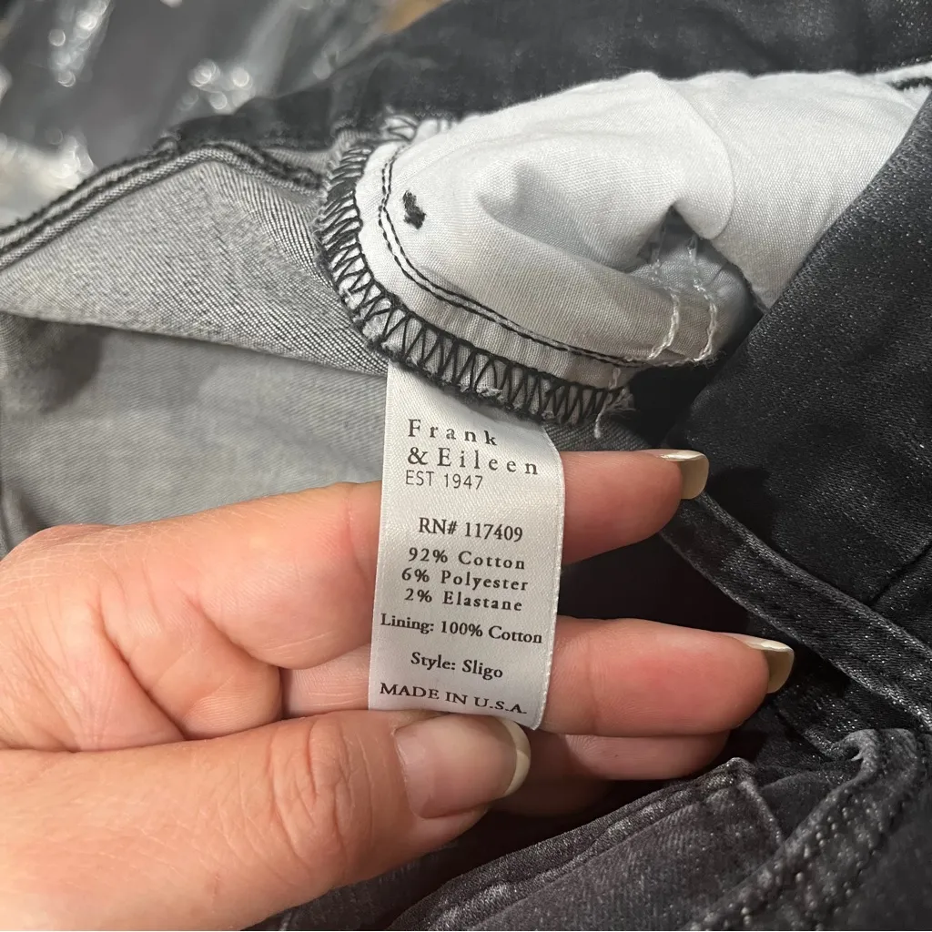 NWOT Frank & Eileen Dark Gray Sligo Skinny Jeans Raw Hem high waisted  size 29 - Image 5