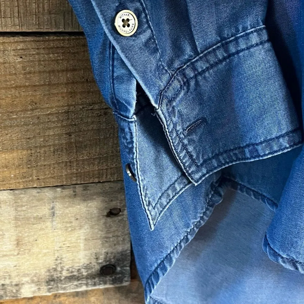 Michael Michael Kors Chambray Top‎ XS Blue - Image 5