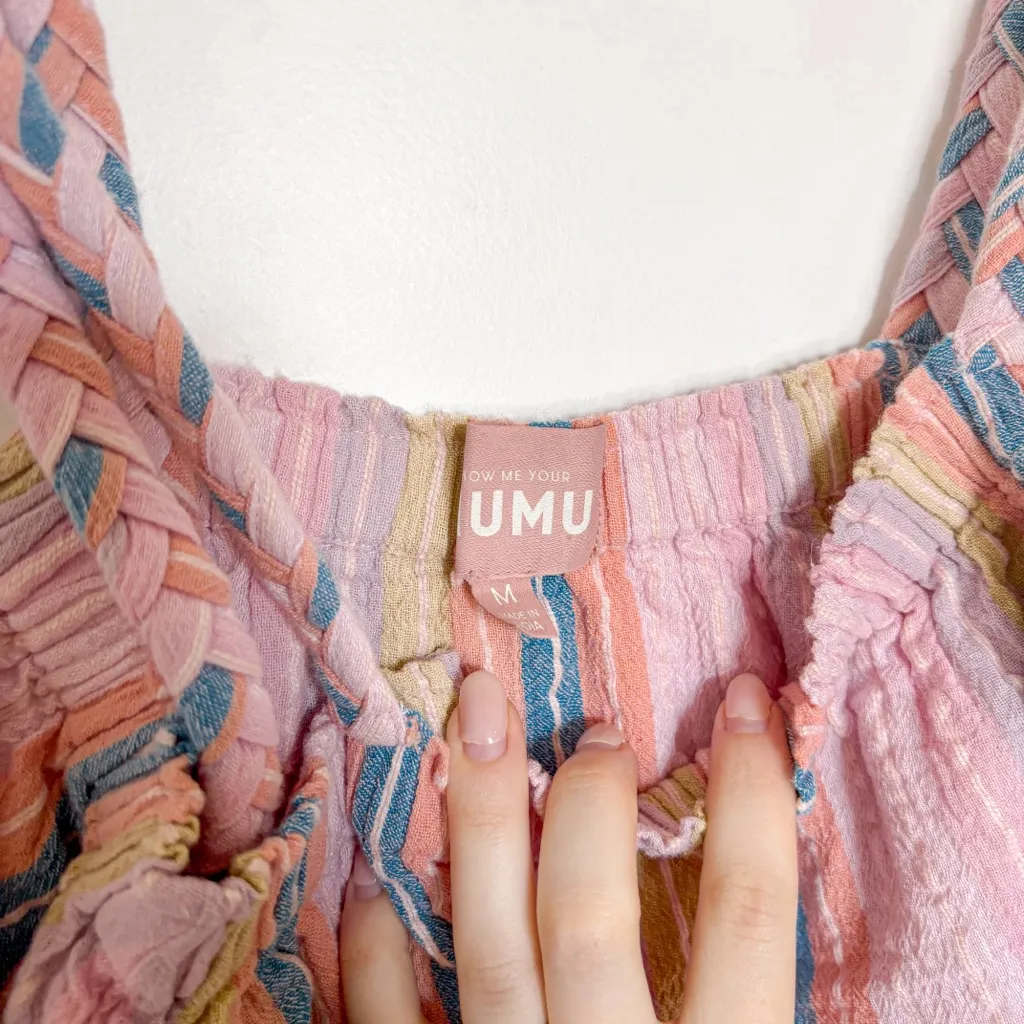 Show Me Your Mumu Paradise Stripe Set Klum Ruffle Top Serafina Pants - Image 6