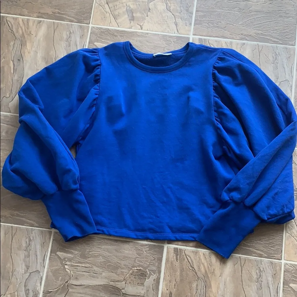 ZARA Royal Blue balloon sleeve sweater - Image 9