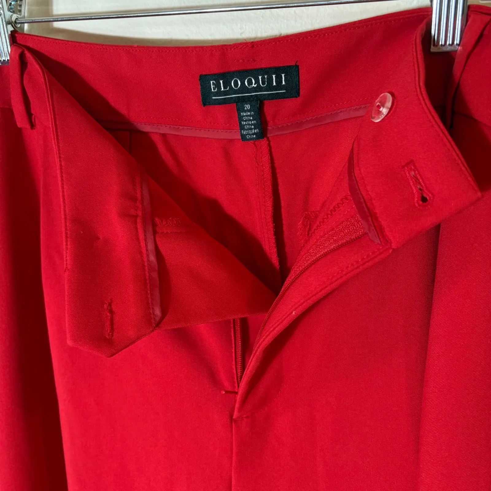 ELOQUII Red Wide Leg Tie Ankle Pants Size 20 NWT - Image 9