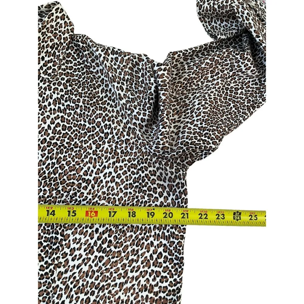 Talbots Brown Animal Print Collared Long Sleeve Button Up Shirt Size 14 | 47-35 - Image 5