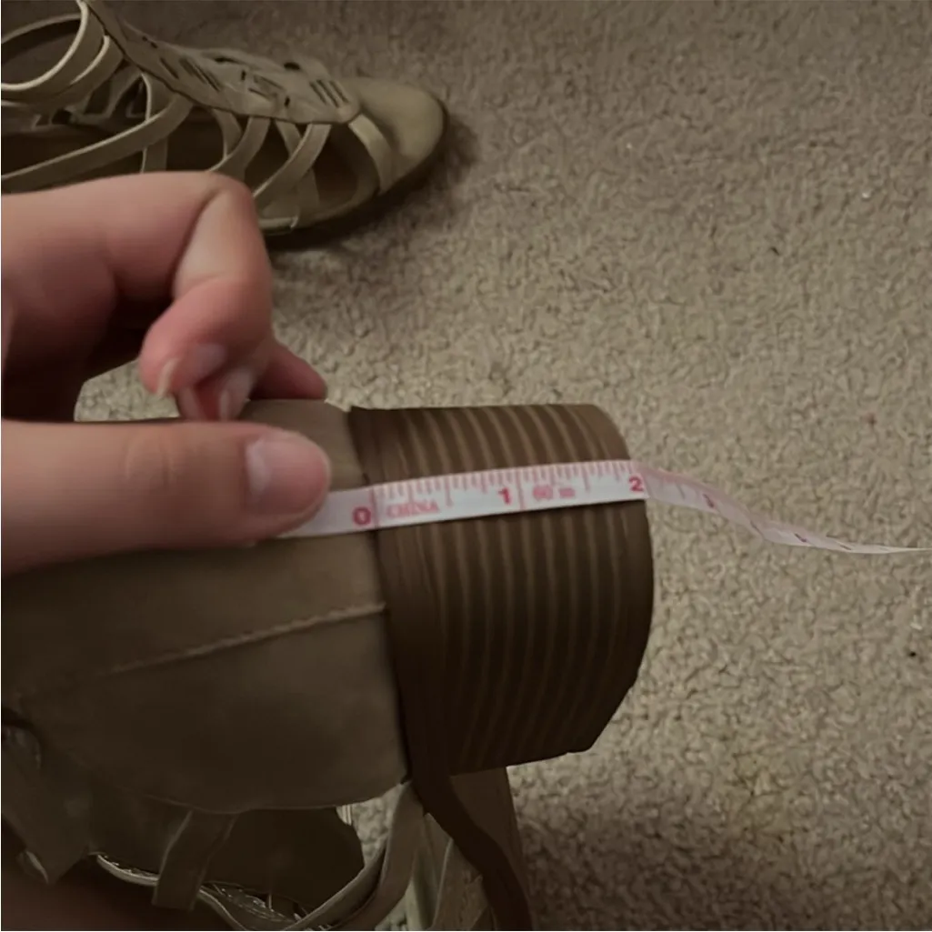 Justice Beige Strappy Heeled Sandals - Image 8