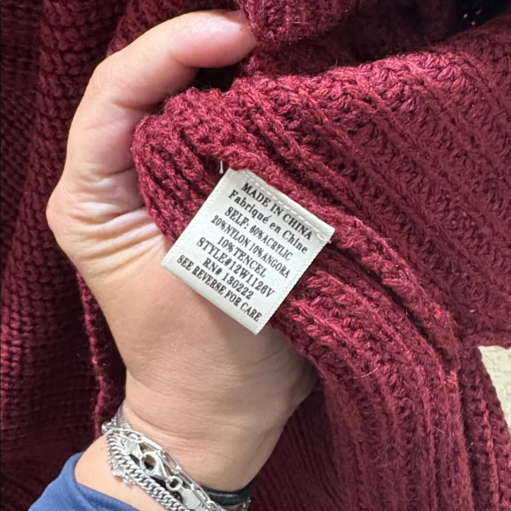 Very J Deep Red Women's mock neck Sweater - Image 2