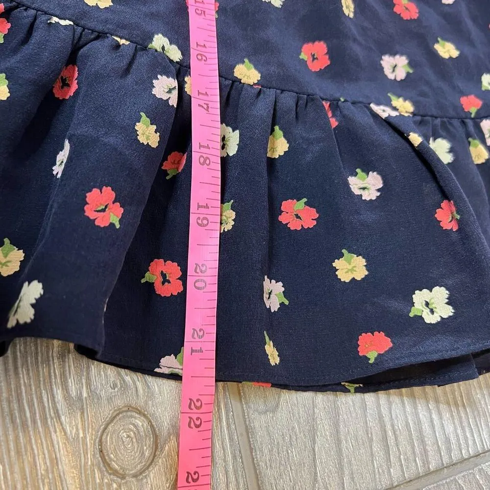 NWT Madewell silk Ruffle-Strap Cami Confetti Floral Sz 2 - Image 10