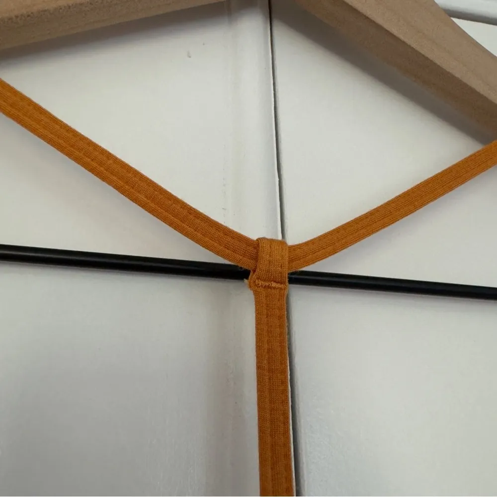 Lululemon Modal-Silk Yoga Tank Top in Autumn Orange athletic yoga Flowy tie back - Image 5