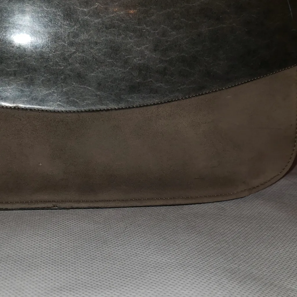 Vintage silver & gray chrome art deco purse with 36" long detachable chain - Image 4