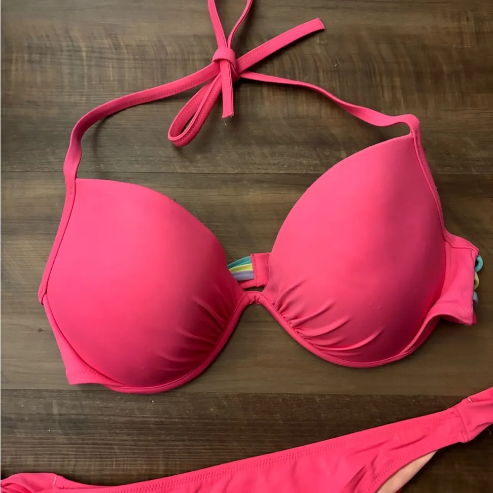 Victoria’s Secret halter Bikini top with thong bikini bottom top 36D bot… - Image 3