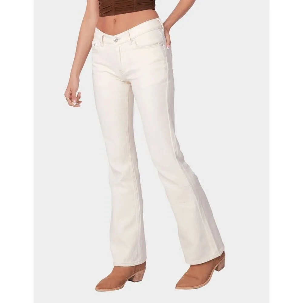 ✨EDIKTED Jayda Low Rise Beige Sz Medium Jeans✨ - Image 3