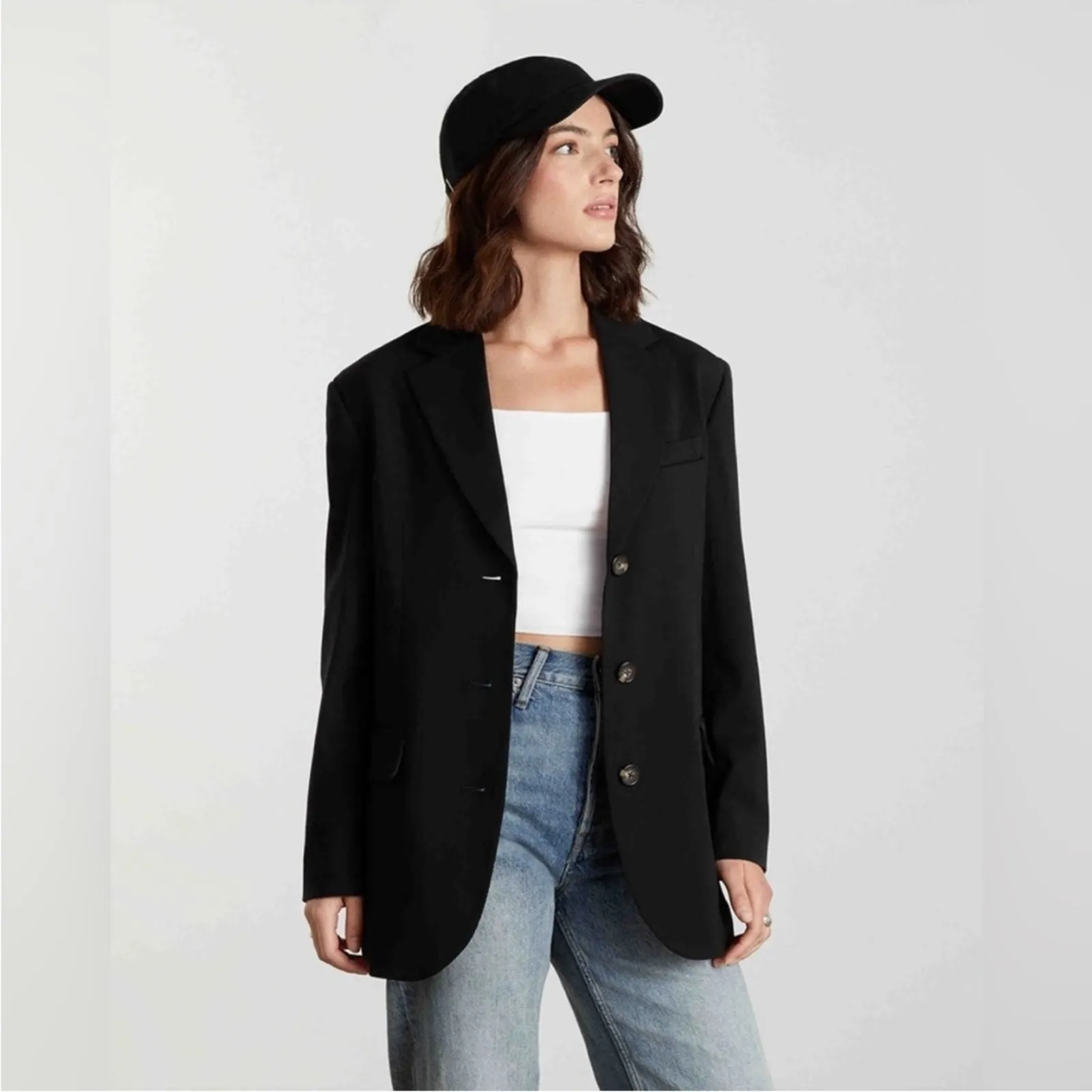 Everlane the 80s blazer Jacket in black NEW 0 - Image 11