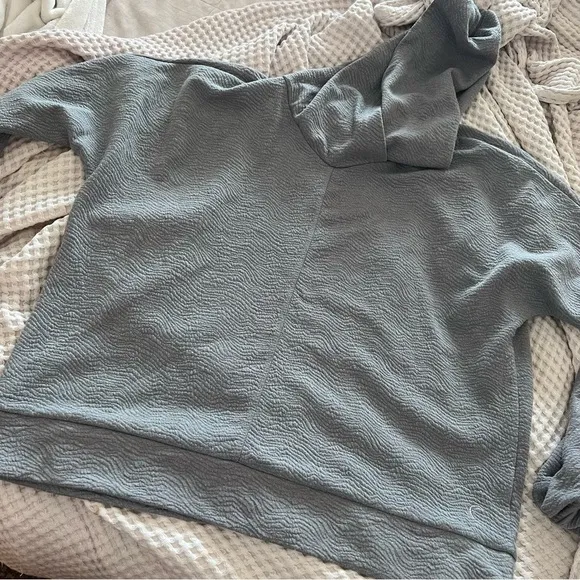 ZYIA texture hoodie sweatshirt blue/grey‎ - Image 5