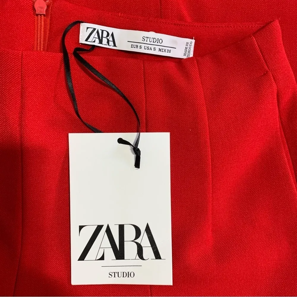 Zara New Bloggers Fav Red Low Rise Formal Pants Limited Studio Edition Size S - Image 16