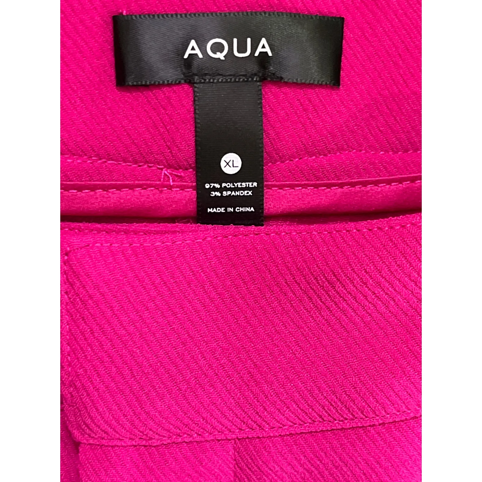 Aqua Bloomingdale’s Hot Pink Wide Leg Pants XL High Rise Tailored Pockets Office - Image 5