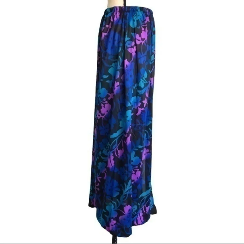 Vintage 70s Perfection Fit by Roxanne Floral Skirt Purple Size L - Image 3
