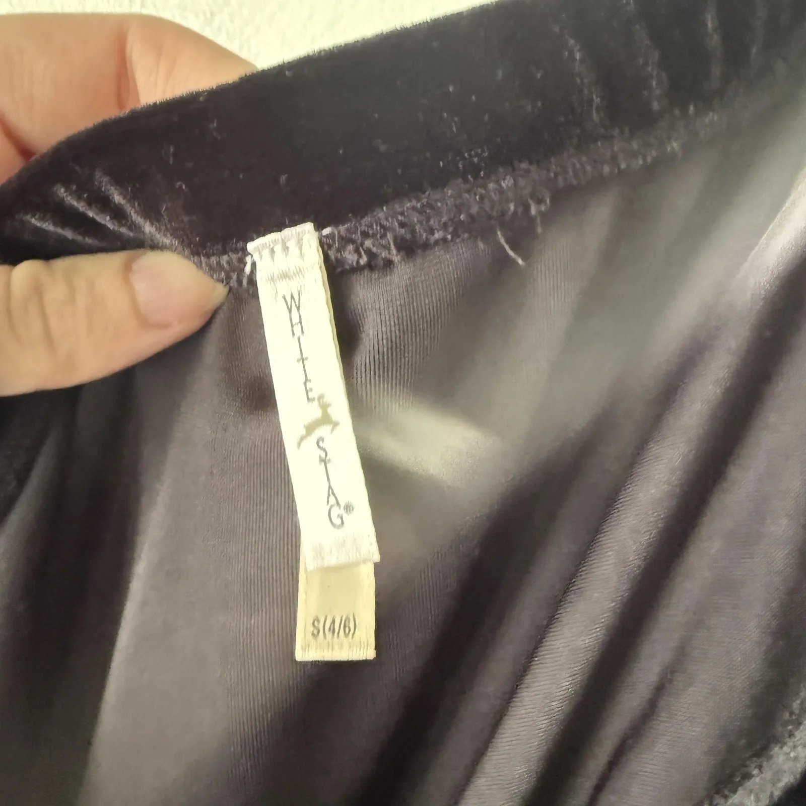 White Stag Skirt Vintage 90s Small Black Velvet Maxi Pull On Stretch Witchy Vamp - Image 4