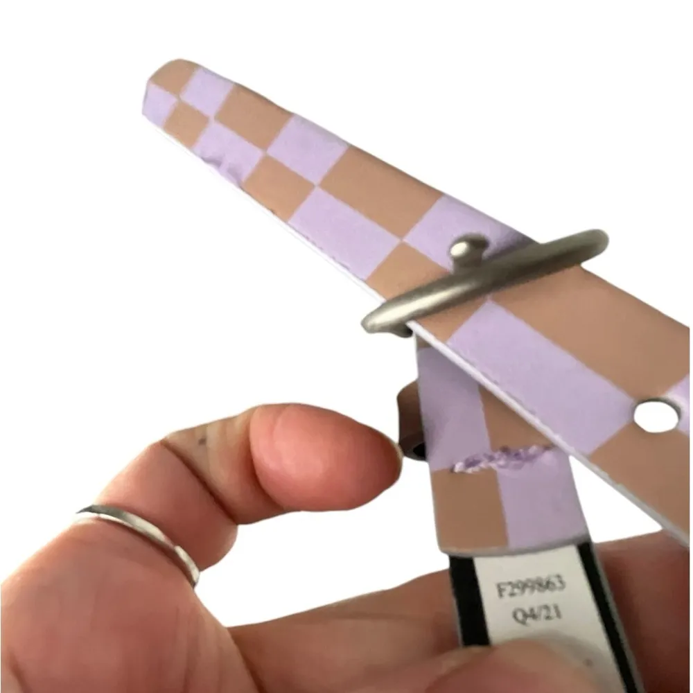 Checkered lavender‎ brown belt - Image 3