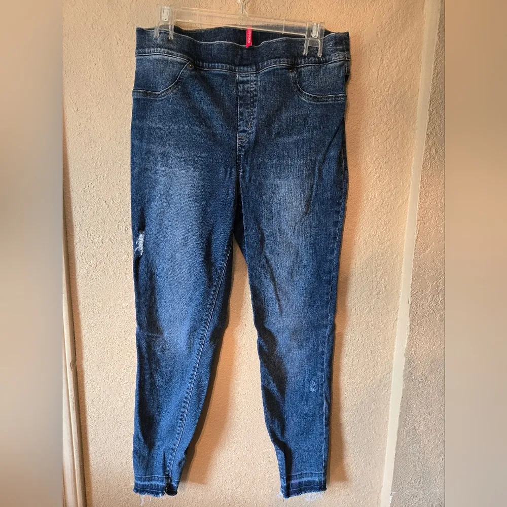 SPANX Distressed Skinny Denim Leggings Stretch 20203R Women's Xl - Image 3