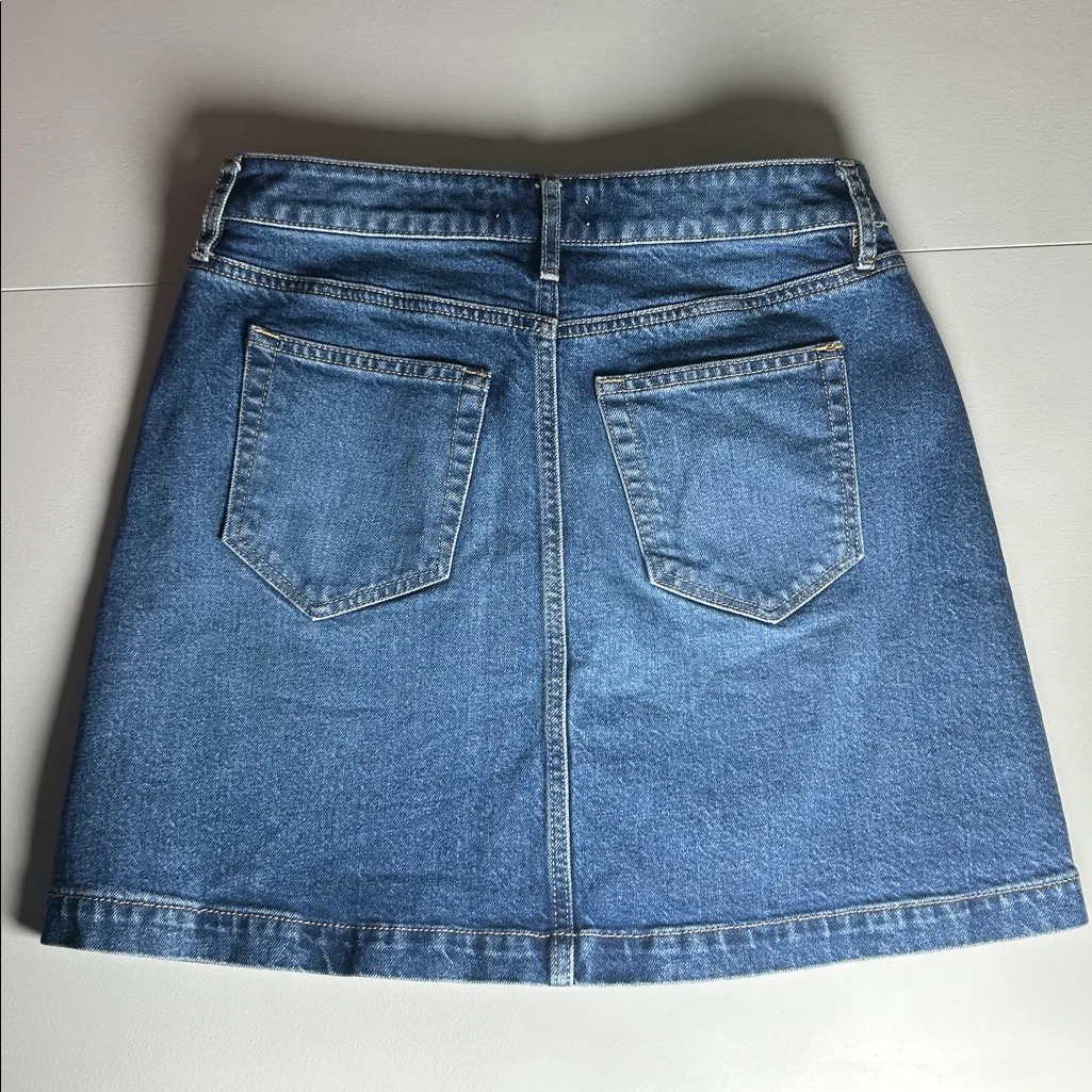 LOFT Denim Mini Skirt Women's Size 0 Ann Taylor LOFT Blue Jean Mini Skirt - Image 5