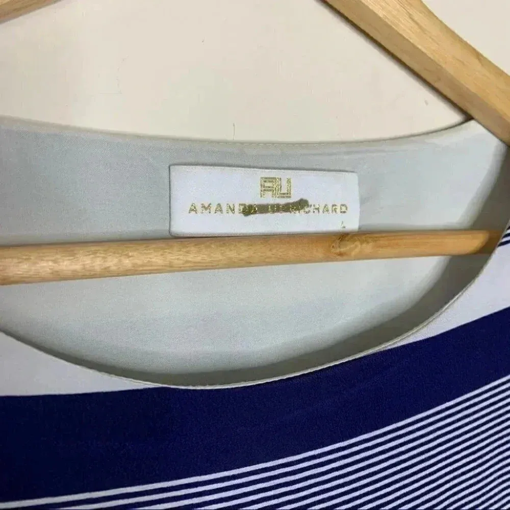 Amanda UpRichard Stripe Silk Shirt Size Large Anthropologie - Image 3