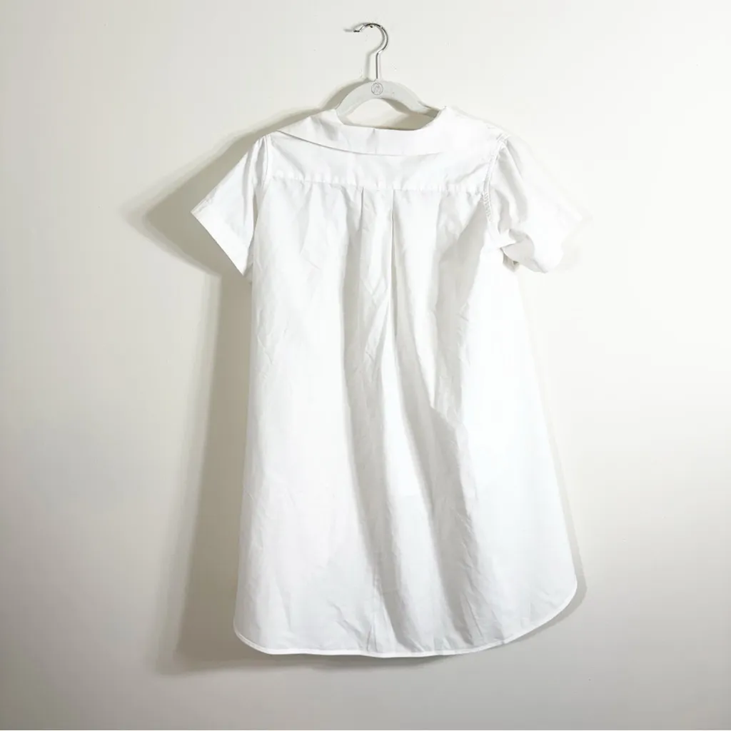 Sacai Oversized Flare White Cotton Button Front Short Sleeve Shirt Size 6 - Image 5