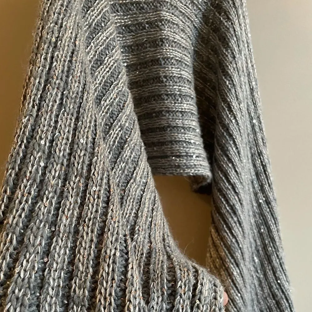 C & I Blue Gray Women’s Scarf with Subtle Sequin details Blue - Image 4