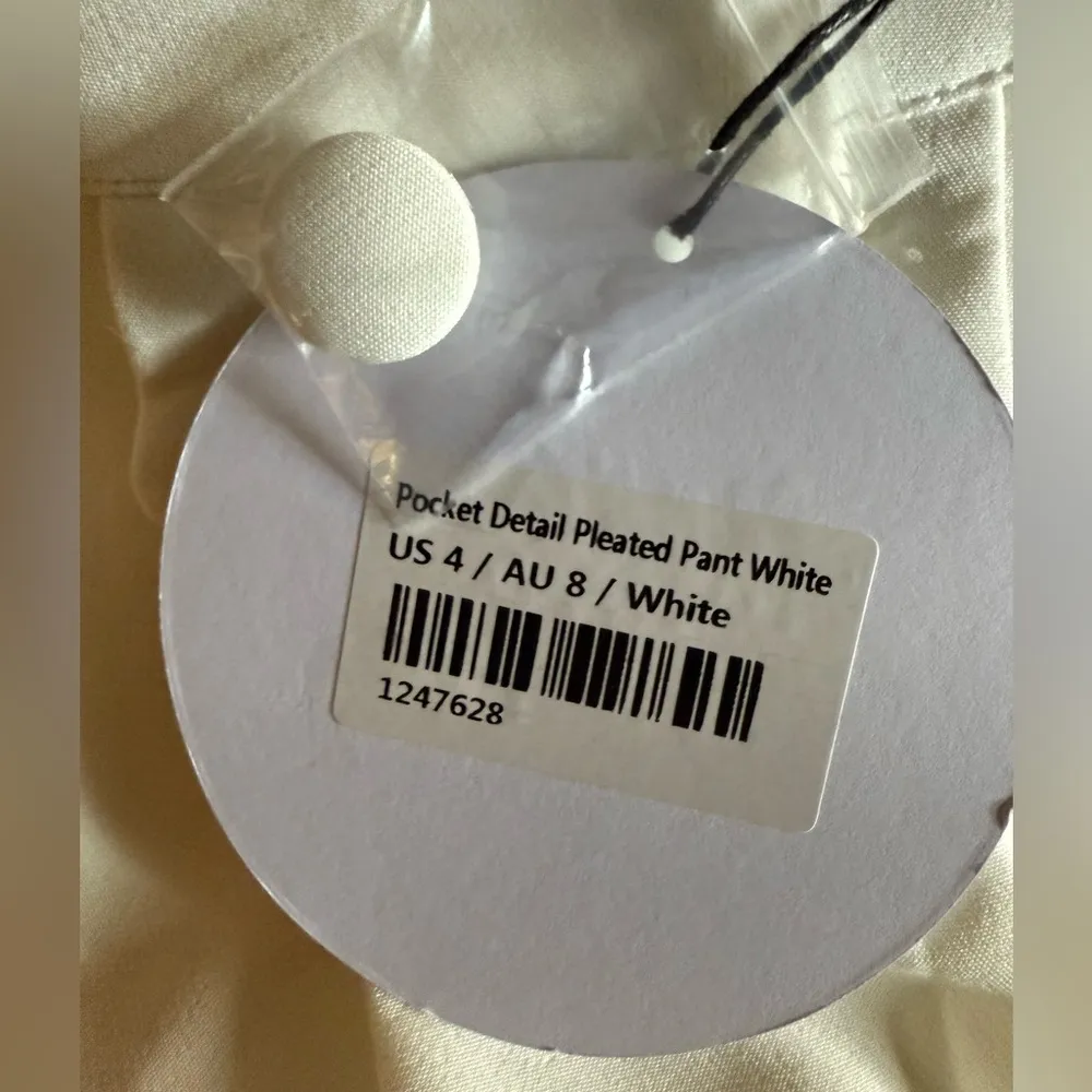 Princess Polly White‎ Pleated Wide Leg Pants Size 4 - Image 8