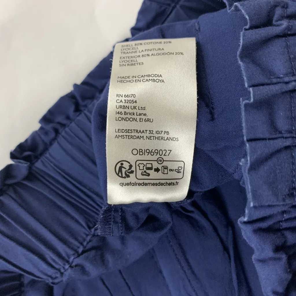 PETITE Maeve Navy Blue Poplin High Rise Wide Leg Cropped Pant SP - Image 5