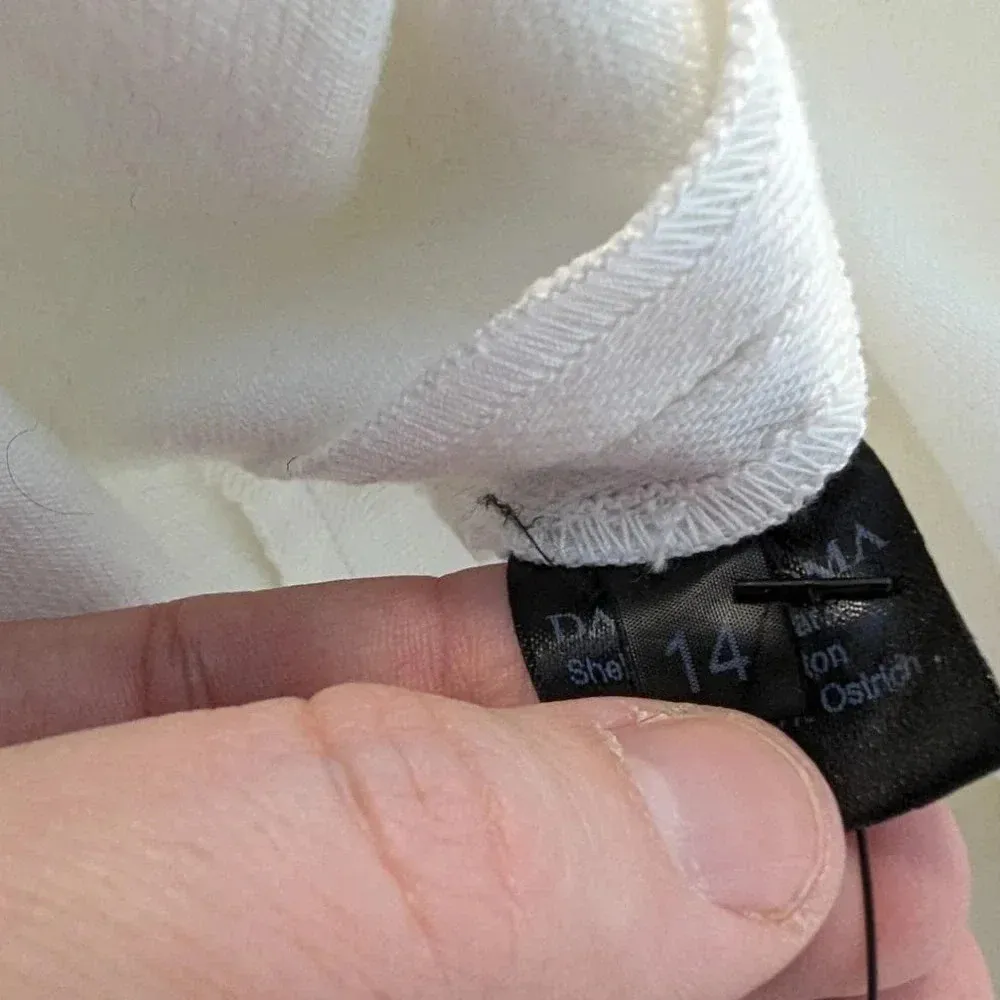 David Koma Ostrich Feather Oversized Denim Jacket Dress Bridal bachelorette White Size 10 - Image 12